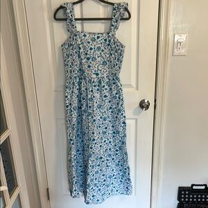 Draper James Blue Sleeveless Square Neck Maxi Sundress